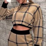Lavishly Paris Nwt, Women’s Designer Plaid Knit Sweater and Skirt Set. Photo 2
