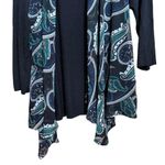 Chico's Easywear by  Cardigan Womens Medium Black Paisley Print Open Sweater Photo 3