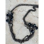 Kenneth Cole Layered Gunmetal Chain Necklace With Black & Clear Faceted Beads & Photo 4