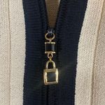 St. John Black & Cream Knit Full Zip Knit Sweater Blazer Women Sz S Photo 4