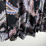 Chico's  Paisley Print‎ Black Multi Long Sleeve Blouse No Iron 16/18 Chico Size 3 Photo 3
