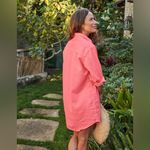 Frank & Eileen Mary Famous Denim Button Up Mini Dress Neon Strawberry Small S Photo 1