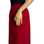 American Vintage Vintage Sir for her Red Midi 100% Wool high waist skirt side slit size small Photo 6