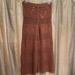 Aerie  Horizon Brown Crochet Knit Wide Leg Beach Casual Pants Med NWT Photo 1
