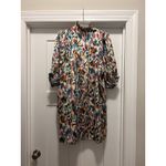 Jade Womens M Static Blooms High Neck Puff Sleeve Dress Mini Length Multicolor Size M Photo 6
