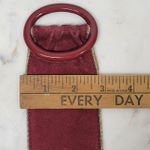 VTG Yves Saint Laurent Suede Belt 75/30 Burgundy Red Bakelite Buckle Gold Trim Photo 13