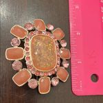 Ornate Pink Sparkly Floral Brooch Photo 2