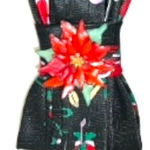 “Dainty Dapper”Festive Black Christmas Tie with sporty Santa Design Photo 1