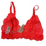 We Are HAH Chi Bralette Fried Salmon Pink Floral Lace Sheer Adjustable XS NEW Photo 4