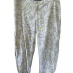 JY Rays Juniors All Over Floral Hibiscus Hawaiian Tropical Crop Trouser Pants 9 White Size undefined Photo 0