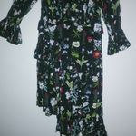 Joie  S Analena Boho Black Botanical Ruffle Floral Asymmetrical Dress Photo 9