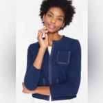 J. McLaughlin  Fanning Jacket Blazer Braided Trim Navy Blue, Size Small Photo 2