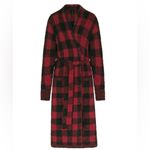 SKIMS NWOT  Brick Buffalo Check Cozy Knit Unisex Robe Photo 4