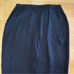 Flax  Black 100% Linen Lagenlook Coastal Resortwear Pull On Ankle Slit Pants L Photo 3