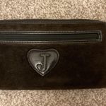 Juicy Couture Vintage Y2K Black Velvet Crown Rhinestone Pouch Zipper Wallet Photo 4