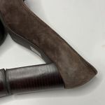 Tory Burch  Shoes Women’s 10.5 Brown Mini Miller Block Heels Suede Logo Pumps Photo 10