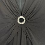 NWT Ieena by Mac Duggal #26514 Plunging Long Sleeve Pearl Keyhole Gown Black 0 Photo 5