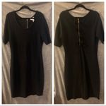 Carmen Marc Valvo  Black Scoop Neck Body Con Bandage Dress Size Large Photo 1