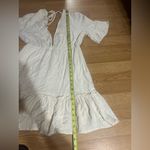 Stella Laguna Beach Cream Mini ruffle deep V cut ‘Beachy’ Dress womens Large Photo 4