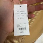 Cacique  NWT gold ribbed bikini bottom side ties size 24 E15 Photo 3