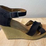 Toms  size 8 wedge, strappy sandals in black Photo 1