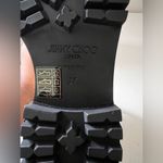 Jimmy Choo Worn Once  Calf Skin Crystal Embellished Cruz Combat Boots White Sz 37 Photo 11