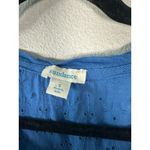 Sundance  Blue Eyelet Embroidered Boho Bohemian Short Sleeve Blouse Size Small Photo 1