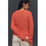 Anthropologie  Flounce Hem Pointelle Sweater Large New With Tags Photo 1