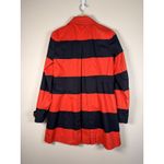 Tommy Hilfiger  Red Navy Stripe Double Breasted Trench Coat Jacket Size S P Photo 7