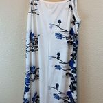 Floral dress sz XL casual vacation flowers boho resort mini dress beach coverup Blue Photo 7