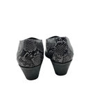 ZARA Snakeskin Cowboy Heeled Ankle Booties Black Gray Size 38 / US 7.5 Photo 3