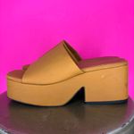 Princess Polly  Brown Platform Chunky Block Heel Slip-On Sandal Sz 8 Photo 3