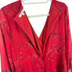 Madewell  Red Hazelwood Wrap Front Windswept Floral 3/4 Sleeve Mini Dress Size 12 Photo 4