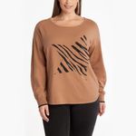 Adyson Parker NWT  Jacquard Pullover Sweater In Cozy Camel Combo Photo 1