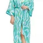 Target x DVF Long Satin Disco Zebra Green Robe Photo 0