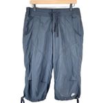 Nike women's small cropped capri drawstring hem and waist pants active grey Photo 0