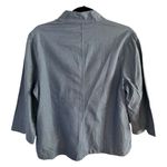 The Vermont Country Store Linen Blend Button Front Long Sleeve Shirt Size Small Blue Photo 1
