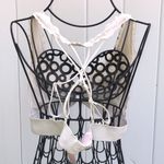 PINK - Victoria's Secret Pink Victoria’s Secret white lace bralette size large floral print causal sexy​​ Photo 3