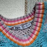 ZARA Multicolor Crochet Knit Crewneck Cropped Sweater Vest Women’s Size Medium Photo 6