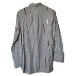 NWT Zara Collection S Striped Embroidered Embellished cotton Button Up Shirt Photo 2
