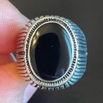 Oval obsidian stone S925 silver ring size 8 Photo 5