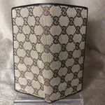Gucci Beige and Brown Monogram Wallet Kiss Lock Vintage Double Sided Wallet Photo 5