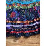 TravelSmith Swing Maxi Skirt Crinkle Cotton Tiered Peasant Colorful Boho Sz PL Black Photo 4