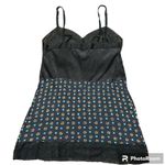 Vintage Kayser Nylon Lace Camisole size 36 Black Flower Geo Print 80s Size M Photo 1