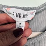 Pink Rose Light Grey Front Twist Long Sleeved Blouse Top Size Medium Photo 4