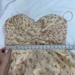 Allure Bridals Bridesmaid Cream Pink Ditzy Floral Chiffon Strapless Dress Size 16 Photo 7