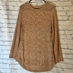 525 America 525 American Women’s Rose Gold Lightweight Cable Knit‎ Sweater Size Medium Photo 2