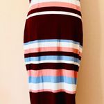 Eva Mendes NY&CO Burgundy, White & Periwinkle Sleeveless Striped Sweater Dress. Red Size XL Photo 4