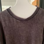 Free People  Charcoal Gray Black Velvet Bell Sleeve Shirt Photo 1