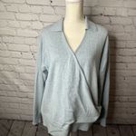 360 Cashmere light blue faux wrap sweater size large Photo 2
